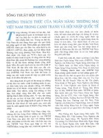 Những thách thức của ngân hàng thương mại việt nam trong cạnh tranh và hội nhập quốc tế 