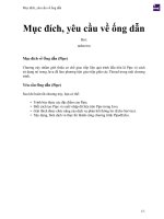 Mục đích, yêu cầu về ống dẫn 