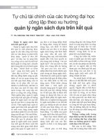 Tự chủ tài chính của các trường đại học công lập theo xu hướng quản lý ngân sách dựa trên kết quả 