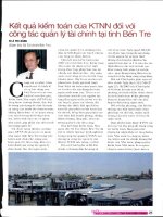 Kết quả kiểm toán của kiểm toán nhà nước đối với công tác quản lý tài chính tại tỉnh bến tre 