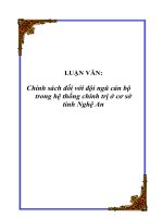 Chính sách đối với đội ngũ cán bộ trong hệ thống chính trị ở cơ sở tinht nghệ an