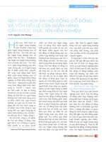 Quy định họp đại hội đồng cổ đông và vốn điều lệ của ngân hàng cần được thực tiễn kiểm nghiệm 