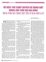 Về việc thế chấp quyền sử dụng đất được cấp cho hộ gia đình   những vướng mắc trong thực tiễn áp dụng pháp luật 