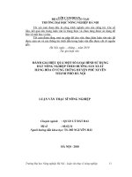 ĐÁNH GIÁ HIỆU QUẢ một số LOẠI HÌNH sử DỤNG đất NÔNG NGHIỆP THEO HƯỚNG sản XUẤT HÀNG hóa ở VÙNG TRŨNG HUYỆN PHÚ XUYÊN THÀNH PHỐ hà nội 
