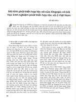 Mô hình phát triển hợp tác xã của singapo và bài học kinh nghiệm phát triển hợp tác xã ở việt nam 