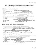 Bài tập thì quá khứ tiếp diễn Tiếng Anh