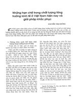 Những hạn chế trong chất lượng tăng trưởng kinh tế ở việt nam hiện nay và giải pháp khắc phục 