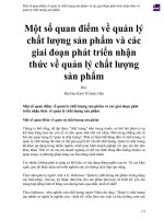 Một số quan điểm về quản lý chất lượng sản phẩm và các giai đoạn phát triển nhận thức về quản lý chất lượng sản phẩm 