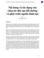 Nội dung và tác dụng của công tác đào tạo bồi dưỡng và phát triển nguồn nhân lực 