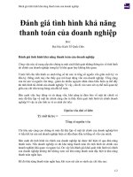 Đánh giá tình hình khả năng thanh toán của doanh nghiệp 