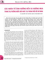 Các nhân tố ảnh hưởng đến xu hướng mua trong thị trường nước giải khát tại thành phố hồ chí minh 