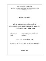 Đảng bộ thành phố đà nẵng lãnh đạo xây dựng phát triển kinh tế dịch vụ tu nam 1997 den nam 2010 