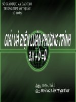 Giải và biện luận phương trình ax + b = 0 