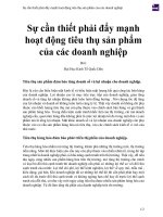 Sự  cần thiết phải đẩy mạnh hoạt động tiêu thụ sản phẩm của các doanh nghiệp 