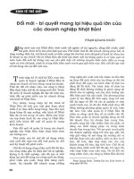 Đổi mới   bí quyết mang lại hiệu quả lớn của các doanh nghiệp nhật bản 