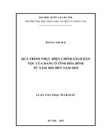 quá trinh thực hiện chính sách dân tộc của đảng ở tình hòa bình từ 2001 2010 