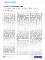 Quyền ưu tiên thanh toán của bên nhận thế chấp quyền đòi nợ 