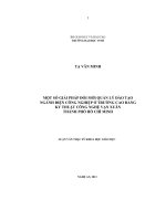 Một số giải pháp đổi mỏi quản lý đào tạo ngành điện công nghiệp ở trường cao đẳng kỹ thuật công nghệ vạn xuân tp HCM 