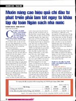 Muốn nâng cao hiệu quả chi đầu tư phát triển phải làm tốt ngay từ khâu lập dự toán ngân sách nhà nước 