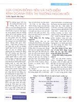 Lựa chọn đồng tiền và thời điểm kinh doanh trên thị trường ngoại hối 