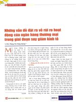 Những vấn đề đặt ra về rủi ro hoạt động của ngân hàng thương mại trong giai đoạn suy giảm kinh tế 