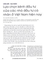 Lựa chọn kênh đầu tư của các nhà đầu tư cá nhân ở việt nam hiện nay 