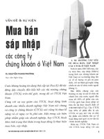 Mua bán sáp nhập các công ty chứng khoán ở việt nam 