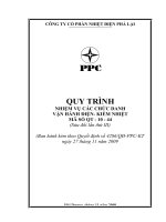 QUY TRÌNH NHIỆM VỤ CÁC CHỨC DANH VẬN HÀNH ĐIỆN KIỂM NHIỆT MÃ SỐ QT  10  44