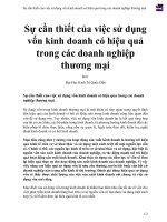 Sự cần thiết của việc sử dụng vốn kinh doanh có hiệu quả trong các doanh nghiệp thương mại 