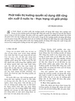 Phát triển thị trường quyền sử dụng đất rừng sản xuất ở nước ta   thực trạng và giải pháp 
