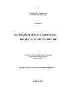 giải pháp nâng cao hiệu quả quản lý hoạt động dạy học ở các trường tiểu học quận 11 thành phố Hồ Chí Minh