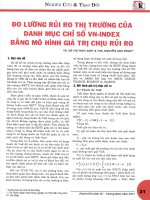 Đo lường rủi ro thị trường của danh mục chỉ số VN INDEX bằng mô hình giá trị chịu rủi ro 