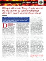 Kết quả kiểm toán tổng công ty vận tải hà nội và một số vấn đề trong hoạt động kinh doanh vận tải bằng xe buýt 