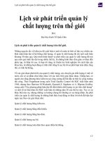 Lịch sử phát triển quản lý chất lượng trên thế giới 