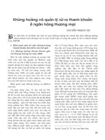 Khủng hoảng và quản lý rủi ro thanh khoản ở ngân hàng thương mại 