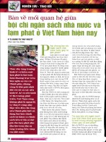 Bàn về mối quan hệ giữa bội chi ngân sách nhà nước và lạm phát ở việt nam hiện nay 