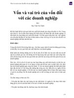 Vốn và vai trò của vốn đối với các doanh nghiệp 