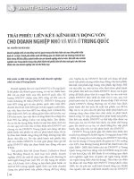 Trái phiếu liên kết kênh huy động vốn cho doanh nghiệp nhỏ và vừa ở trung quốc 