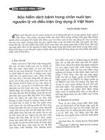 Bảo hiểm dịch bệnh trong chăn nuôi lợn nguyên lý và điều kiện ứng dụng ở việt nam 