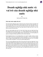 Doanh  nghiệp nhà nước và vai trò của doanh nghiệp nhà nước 