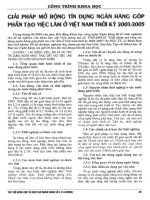 Giải pháp mở rộng tín dụng ngân hàng góp phần tạo việc làm ở việt nam thời kỳ 2001   2005 