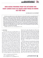 Ứng dụng phương pháp IPA để đánh giá chất lượng dịch vụ mạng điện thoại di động tại việt nam 