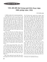 Vấn đề đất đai trong quá trình thực hiện hiến pháp năm 1992 