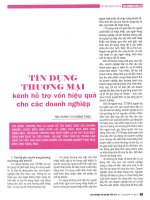 Tín dụng thương mại kênh hỗ trợ vốn hiệu quả cho các doanh nghiệp 