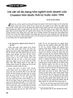 Vài nét về đa dạng hóa ngành kinh doanh của chaebol hàn quốc thời kỳ trước năm 1995 