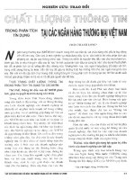 Chất lượng thông tin trong phân tích tín dụng tại các ngân hàng thương mại việt nam 