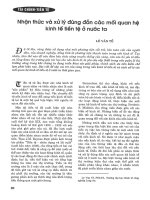 Nhận thức và xử lý đúng đắn các mối quan hệ kinh tế tiền tệ ở nước ta 