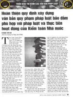 Hoàn thiện quy định xây dựng văn bản quy phạm pháp luật bảo đảm phù hợp với pháp luật và thực tiễn hoạt động của kiểm toán nhà nước 