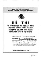 Cơ sở khoa học của việc xây dựng mục tiêu chương trình đào tạo nghiệp vụ quản trị kinh doanh trong nền kinh tế thị trường