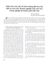 Phân tích các yếu tố ảnh hưởng đến thu hút đầu tư của các doanh nghiệp vào các khu công nghiệp tại thành phố cần thơ 